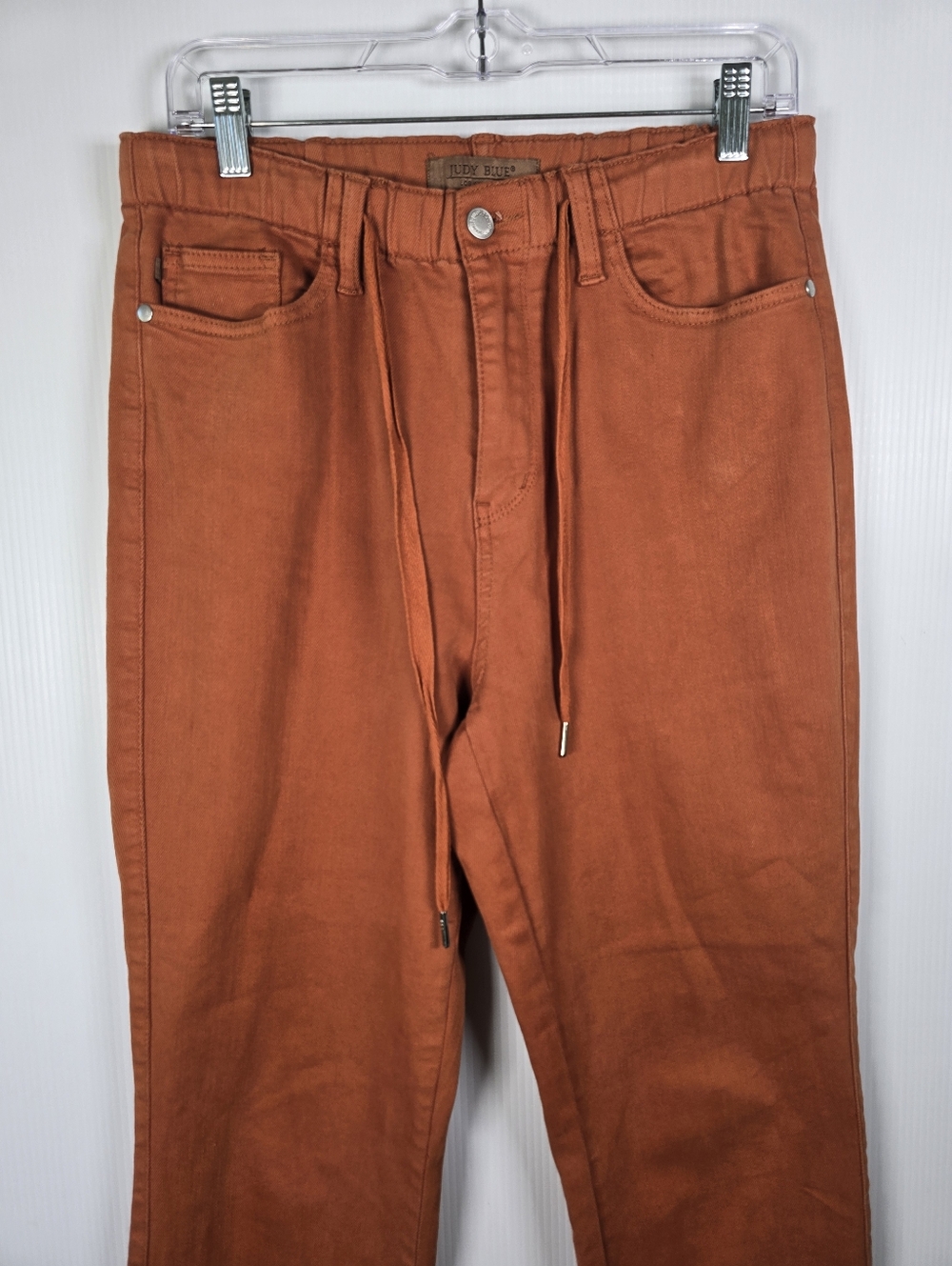 Judy Blue HighWaist GarmentDyed Auburn Orange DoubleCuff Jogger Denim Jeans 9/29 - Picture 4 of 16